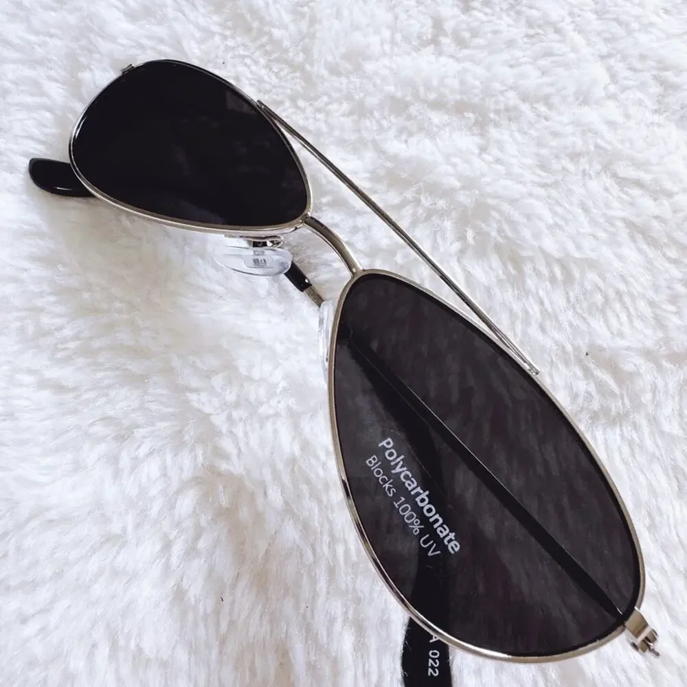 Carl Black w/ Silver Rims Aviator Sunglasses